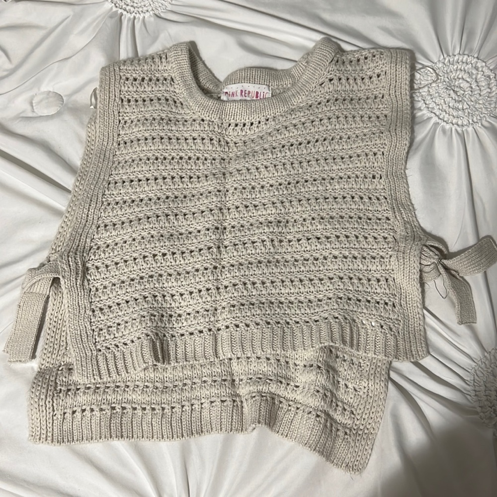 cropped sweater material tank